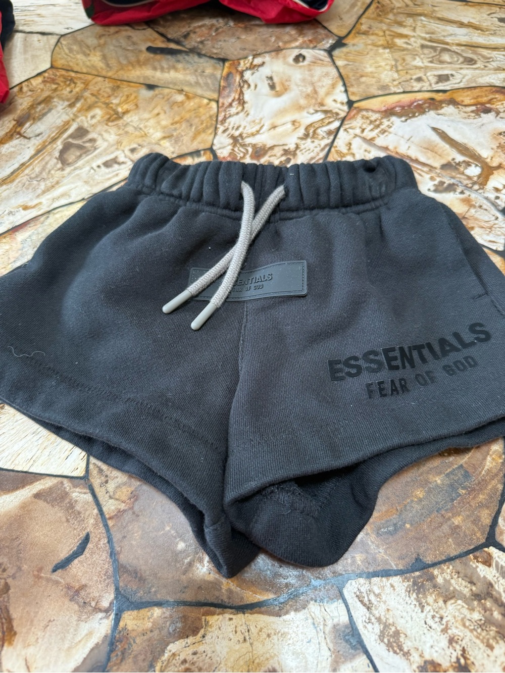 FEAR OF GOD Essentials Black Logo Shorts